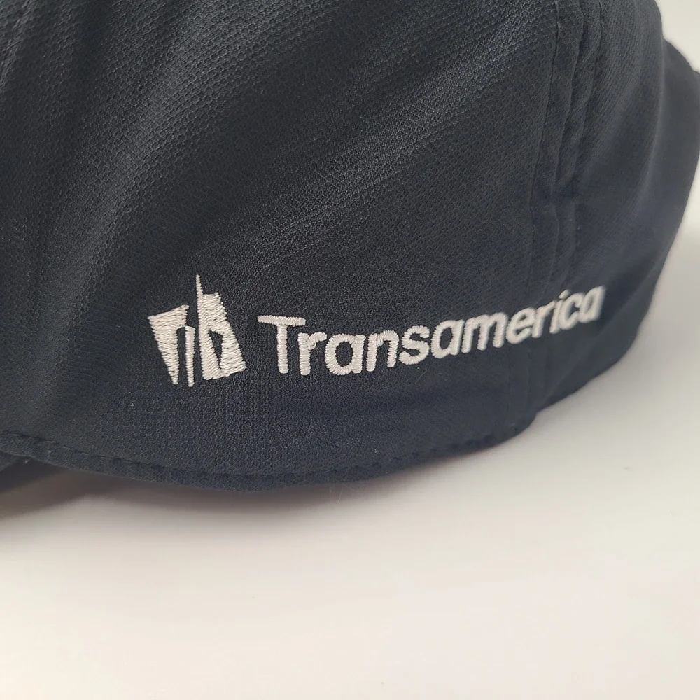Nike Hat Adjustable Black White Transamerica Swoosh Logo Dri-Fit Club Cap Men